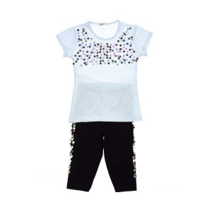 Σετ Μπλούζα και Κολάν Κάπρι 6Y Pampal Bespangle in White