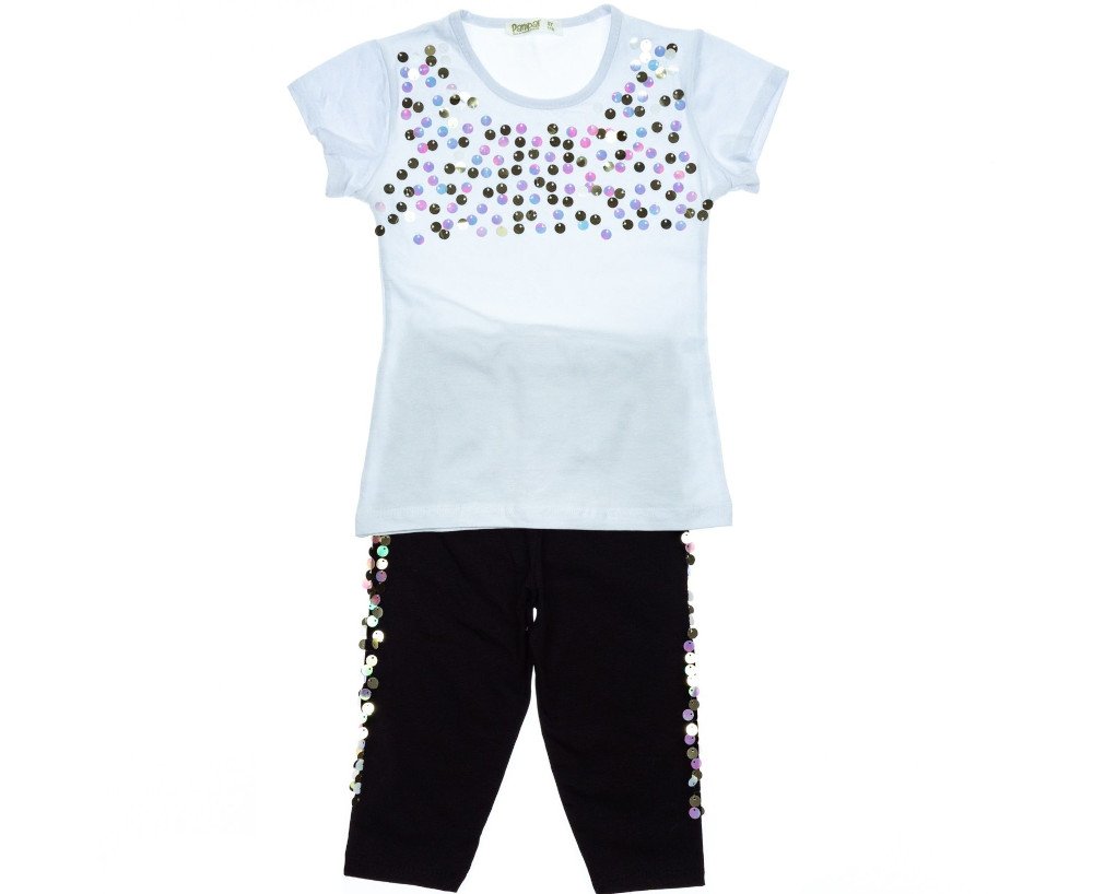 Σετ Μπλούζα και Κολάν Κάπρι 6Y Pampal Bespangle in White