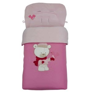 Ποδόσακος-Στρώμα καροτσιού Beboulino Bear Pink