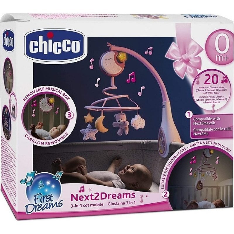 Carouzel Μουσικό Περιστρεφόμενο 3σε1 Next 2 Dream Mobile Chicco Pink - Image 3