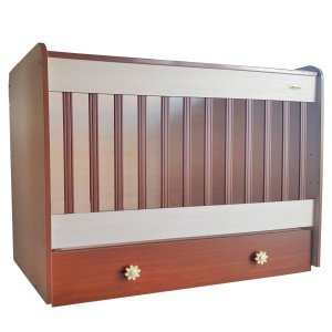 Κρεβατάκι με Λίκνισμα 60x120cm Ήρα Beboulino Οξιά-Καρυδιά