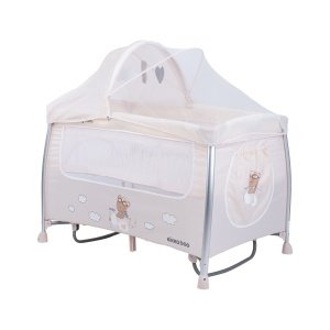 Παρκοκρέβατο 2 Επιπέδων με Λίκνισμα Dreamy Bear Kikka boo Beige 2022
