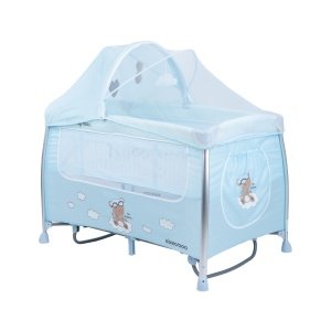 Παρκοκρέβατο 2 Επιπέδων με Λίκνισμα Dreamy Bear Kikka boo Mint/Blue 2022