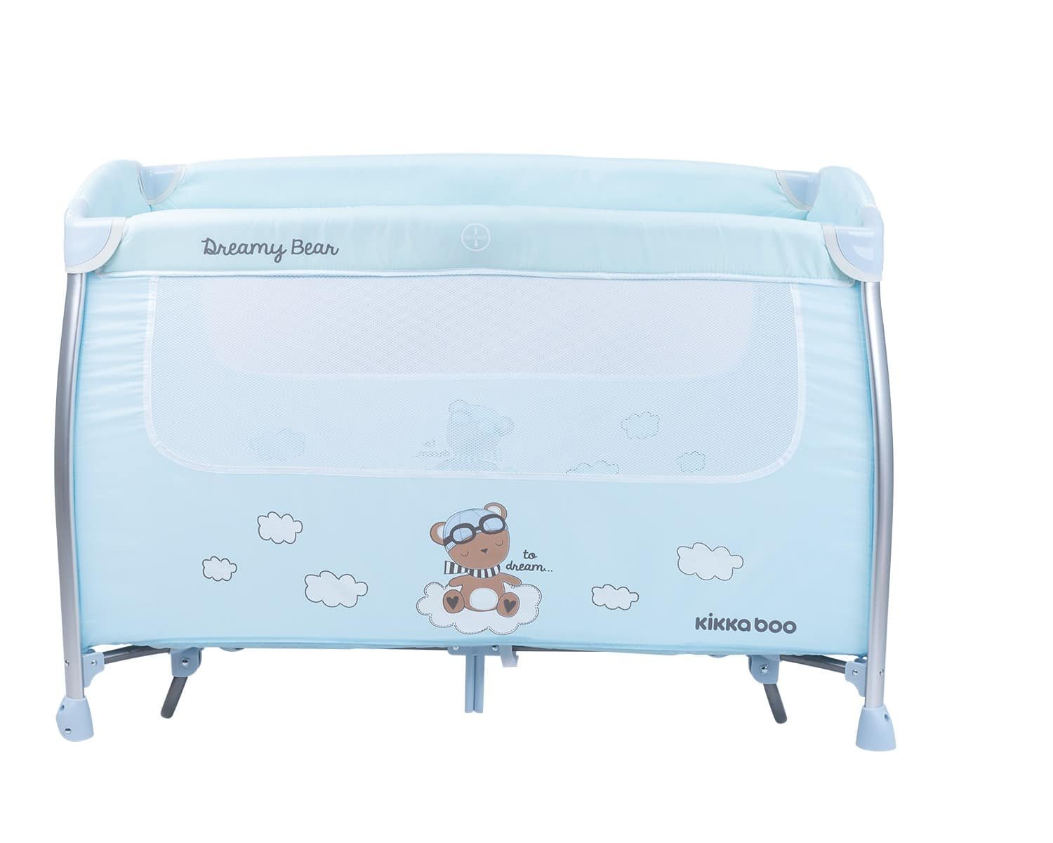 Παρκοκρέβατο 2 Επιπέδων με Λίκνισμα Dreamy Bear Kikka boo Mint/Blue 2022 - Image 8