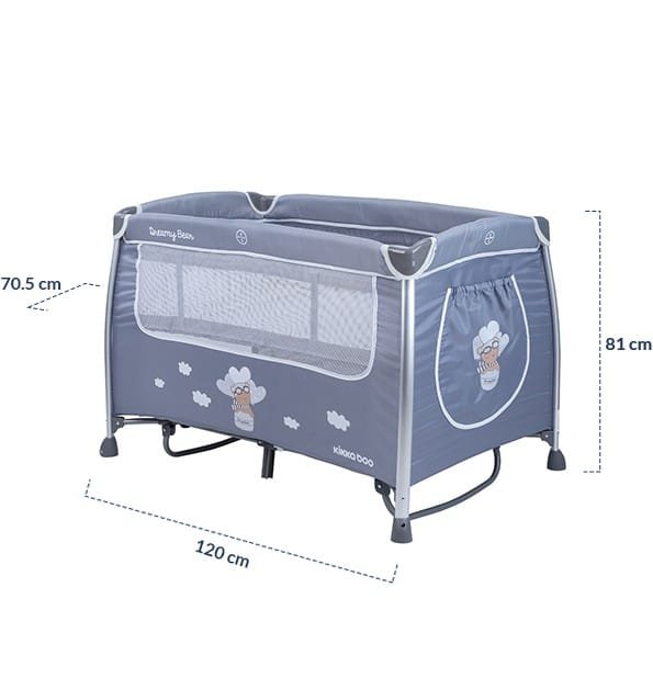Παρκοκρέβατο 2 Επιπέδων με Λίκνισμα Dreamy Bear Kikka boo Mint/Blue 2022 - Image 13
