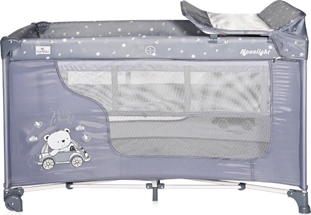 Παρκοκρέβατο 2 Επιπέδων Moonlight Lorelli Silver Blue Car - Image 4