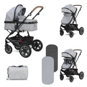 Καρότσι Μετατρεπόμενο 2σε1 Lora Lorelli Cool Grey Elephants