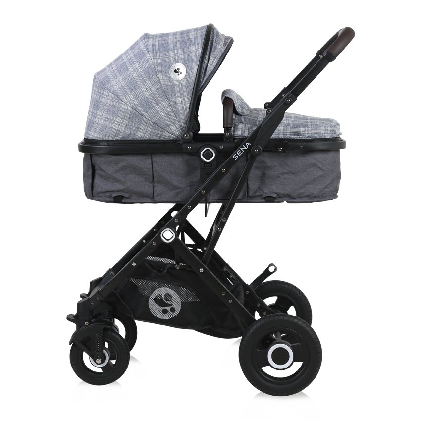 Πολυκαρότσι Μετατρεπόμενο 3σε1 με Car Seat 0-13kg Sena Lorelli Grey Squared - Image 2