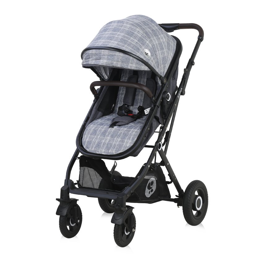 Πολυκαρότσι Μετατρεπόμενο 3σε1 με Car Seat 0-13kg Sena Lorelli Grey Squared - Image 3