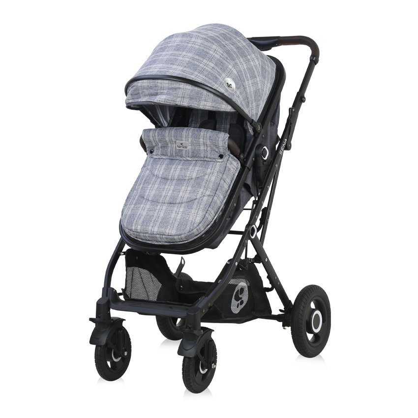 Πολυκαρότσι Μετατρεπόμενο 3σε1 με Car Seat 0-13kg Sena Lorelli Grey Squared - Image 4