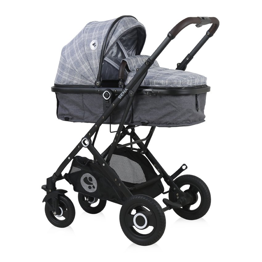 Πολυκαρότσι Μετατρεπόμενο 3σε1 με Car Seat 0-13kg Sena Lorelli Grey Squared - Image 6