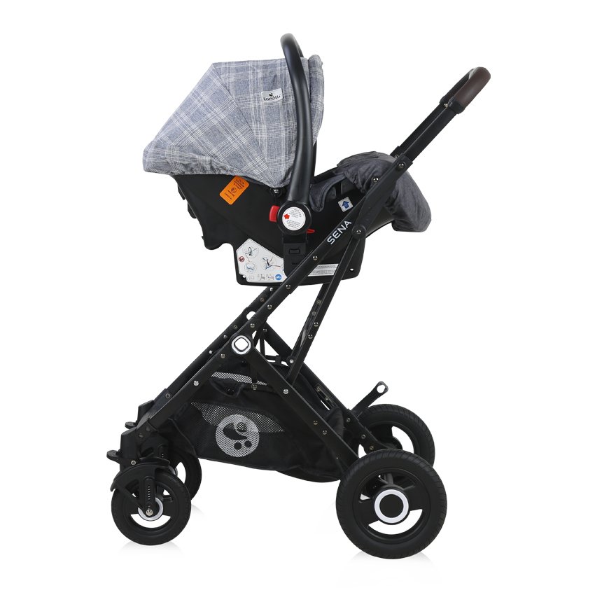 Πολυκαρότσι Μετατρεπόμενο 3σε1 με Car Seat 0-13kg Sena Lorelli Grey Squared - Image 8
