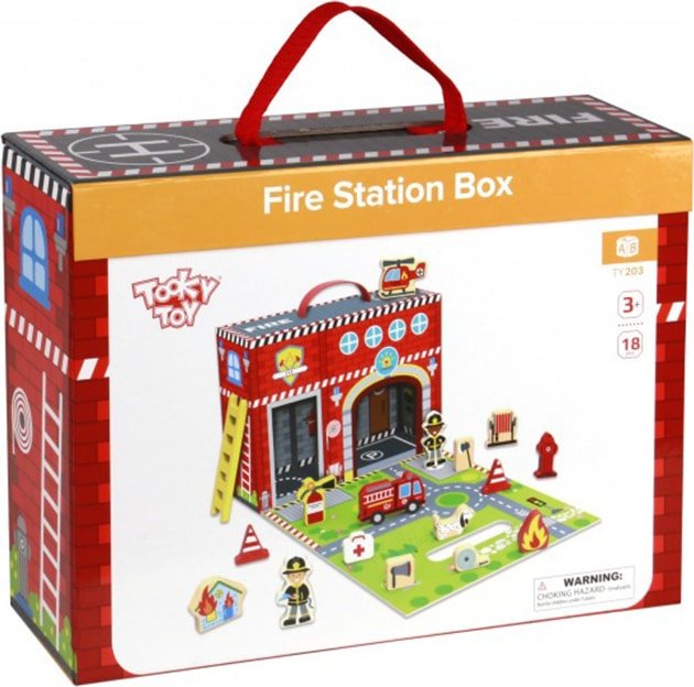 Πυροσβεστικός Σταθμός Ξύλινος Tooky Toys TY - Image 2