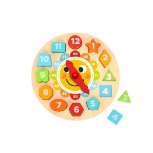 Ρολόι Σφηνώματα Ξύλινο Tooky Toys TL