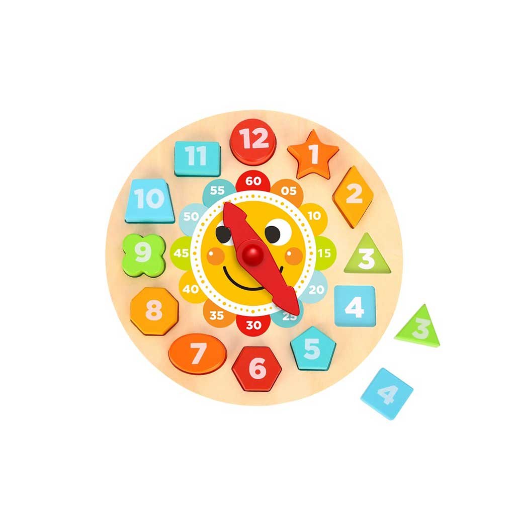 Ρολόι Σφηνώματα Ξύλινο Tooky Toys TL