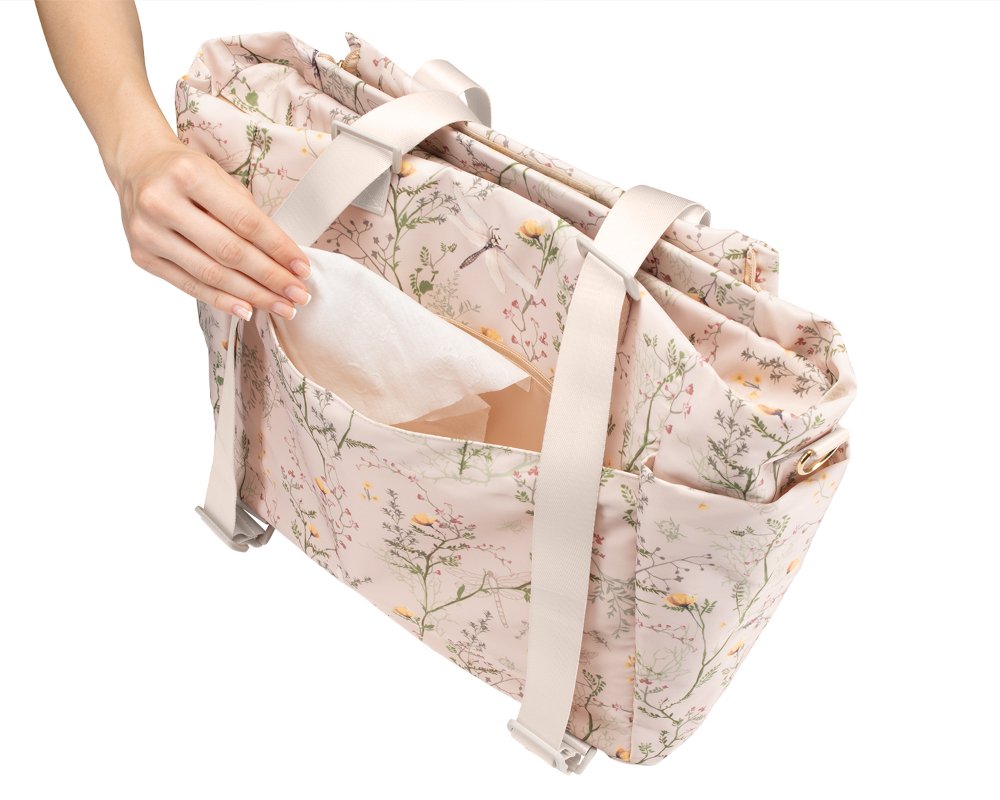 Τσάντα Μαμάς με Αλλαξιέρα Florence Dreamy Fields Kikka boo Secret Garden Beige - Image 5