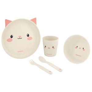 Σετ Φαγητού από Bamboo Kikka boo Cat Pink