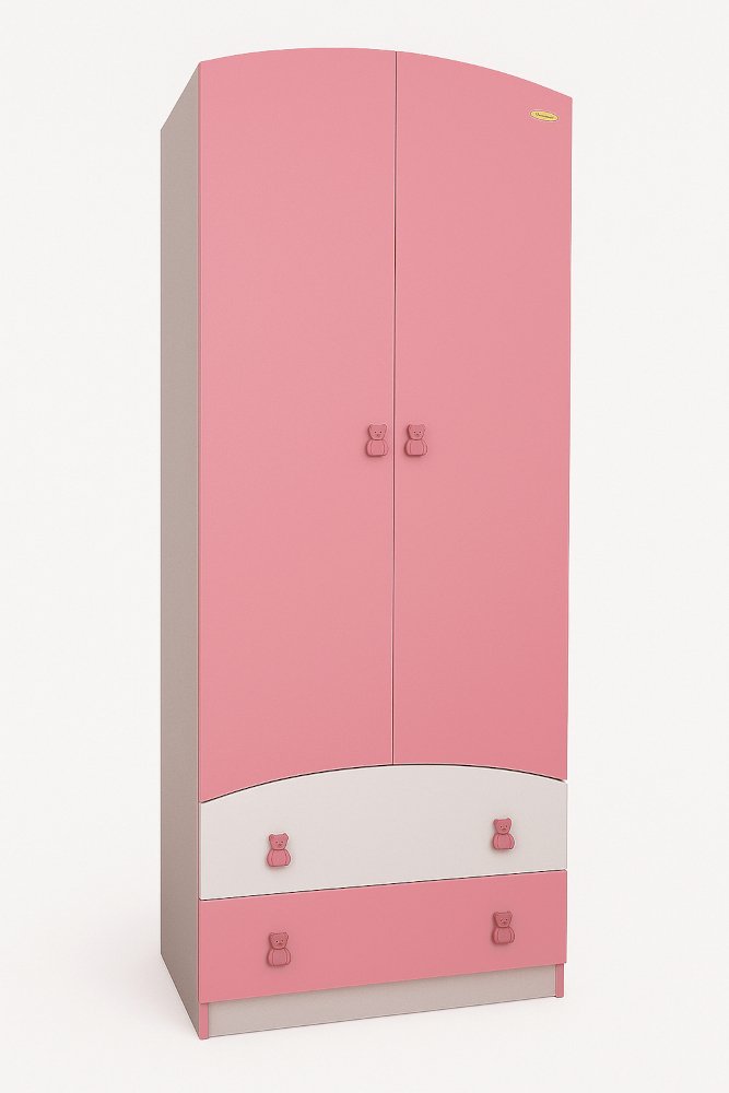 Ντουλάπα Δίφυλλη Premium Beboulino White Pink