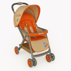 Καρότσι με Ποδόσακο Bello Beboulino Orange Lion & Elephant