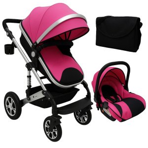 Πολυκαρότσι Μετατρεπόμενο 3σε1 με Car Seat 0-13kg Nesna Beboulino Black Fuschia 2025