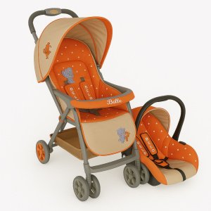 Καρότσι 2σε1 με car seat 0-13kg Bello Beboulino Lion & Elephant