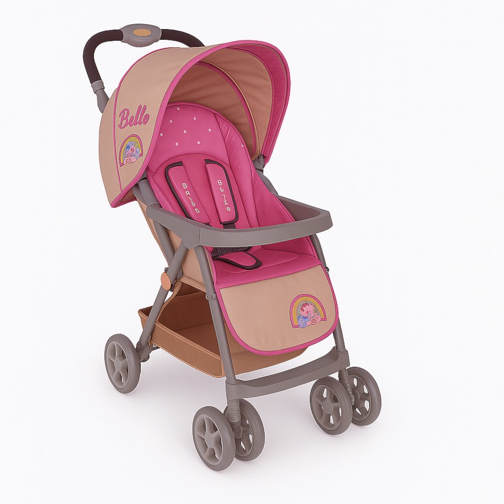 Καρότσι 2σε1 με car seat 0-13kg Bello Beboulino Pink Bears Of Love - Image 2