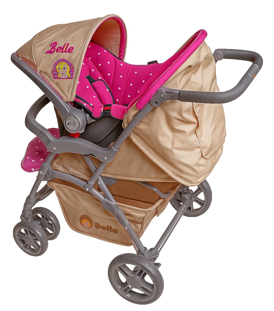 Καρότσι 2σε1 με car seat 0-13kg Bello Beboulino Pink Bears Of Love - Image 4