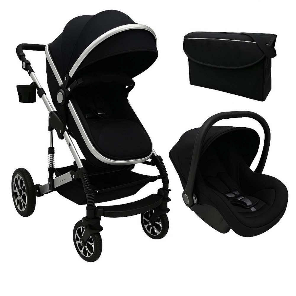 Πολυκαρότσι Μετατρεπόμενο 3σε1 με Car Seat 0-13kg Nesna Beboulino Black 2025