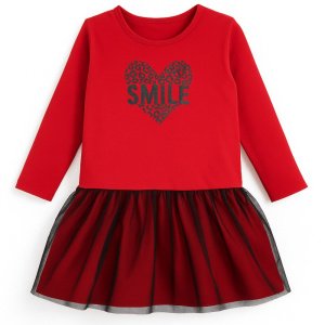 Φορεματάκι Μακρυμάνικο Venere Red Heart Smile
