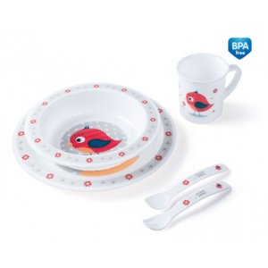 Σετ Φαγητού Πλαστικό Birds Canpol Red 4/
