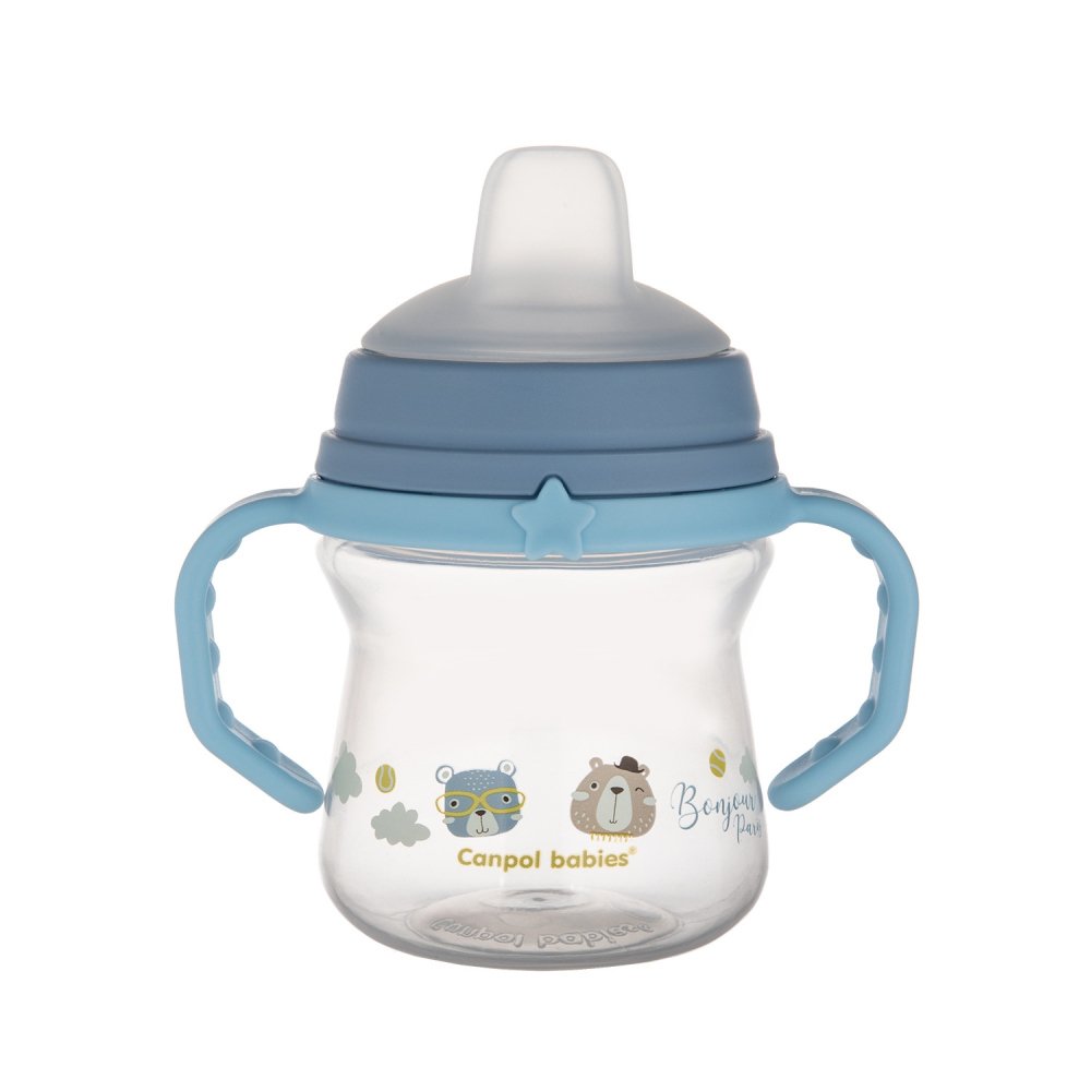 Κύπελλο με Στόμιο Σιλικόνης 150ml FirstCup Bonjour Canpol Blue 56/