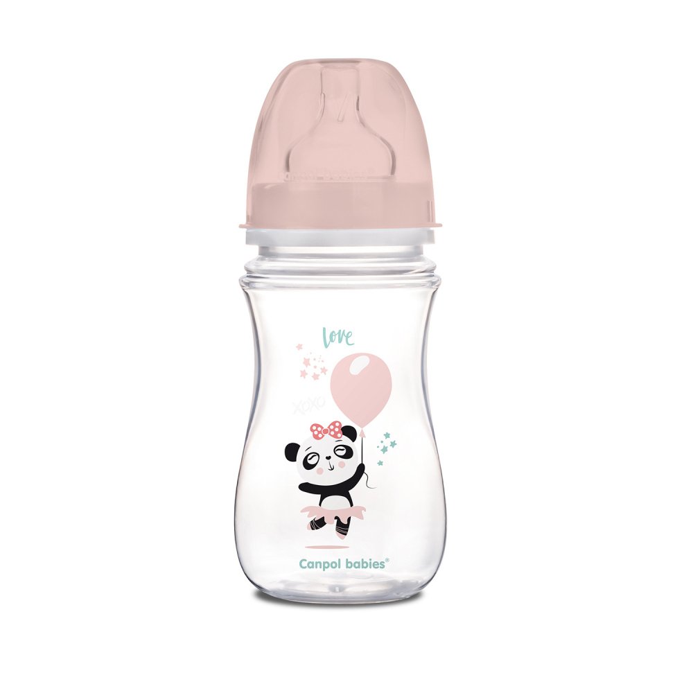 Μπιμπερό Κατά των Κολικών 240ml +3m Easy Star Exotic Canpol Panda Pink 35/