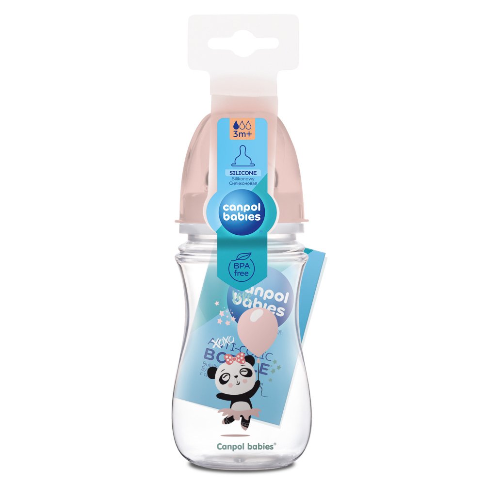 Μπιμπερό Κατά των Κολικών 240ml +3m Easy Star Exotic Canpol Panda Pink 35/ - Image 2