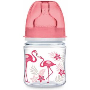 Μπιμπερό Πλατύ Κατά των Κολικών 120ml +0m PP Easy Start Jungle Canpol Flamingo Coral 35/