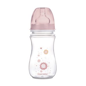 Μπιμπερό με Φαρδύ Λαιμό Κατά των Κολικών 240ml 3-6m Easy Start Canpol Pink 35/