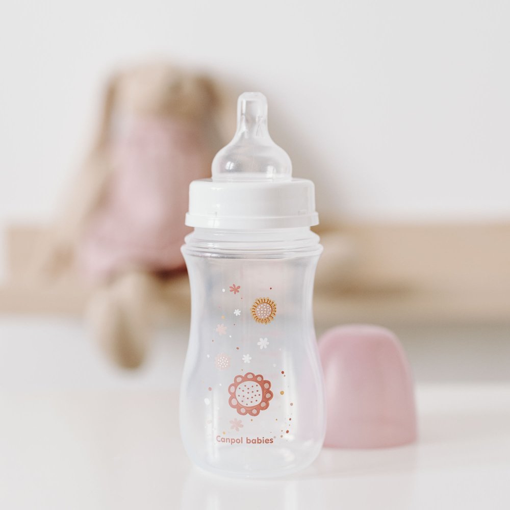 Μπιμπερό με Φαρδύ Λαιμό Κατά των Κολικών 240ml 3-6m Easy Start Canpol Pink 35/ - Image 2