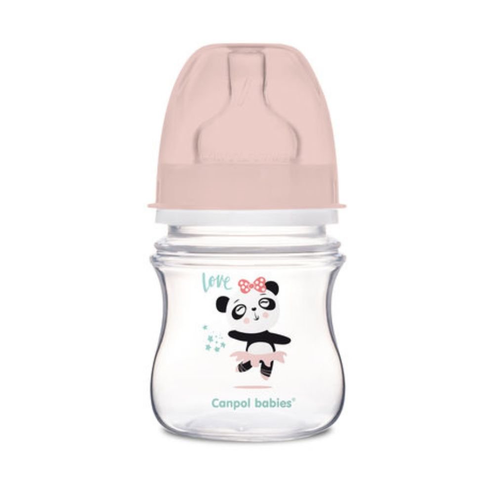 Μπιμπερό κατά των Κολικών με Φαρδύ Λαιμό EasyStart Exotic 120ml Pink CANPOL 35/