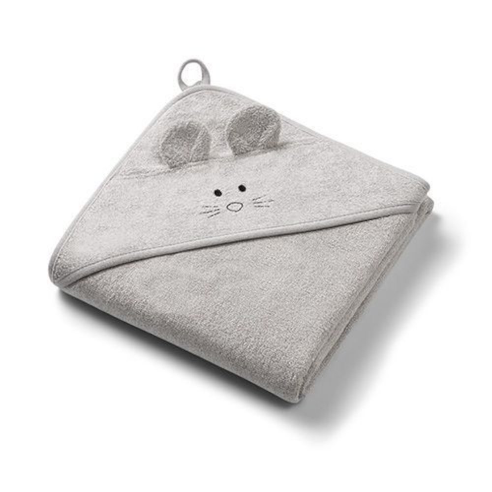 Μπουρνούζι με Κουκούλα Μπαμπού 100x100cm Babyono Grey 1553/