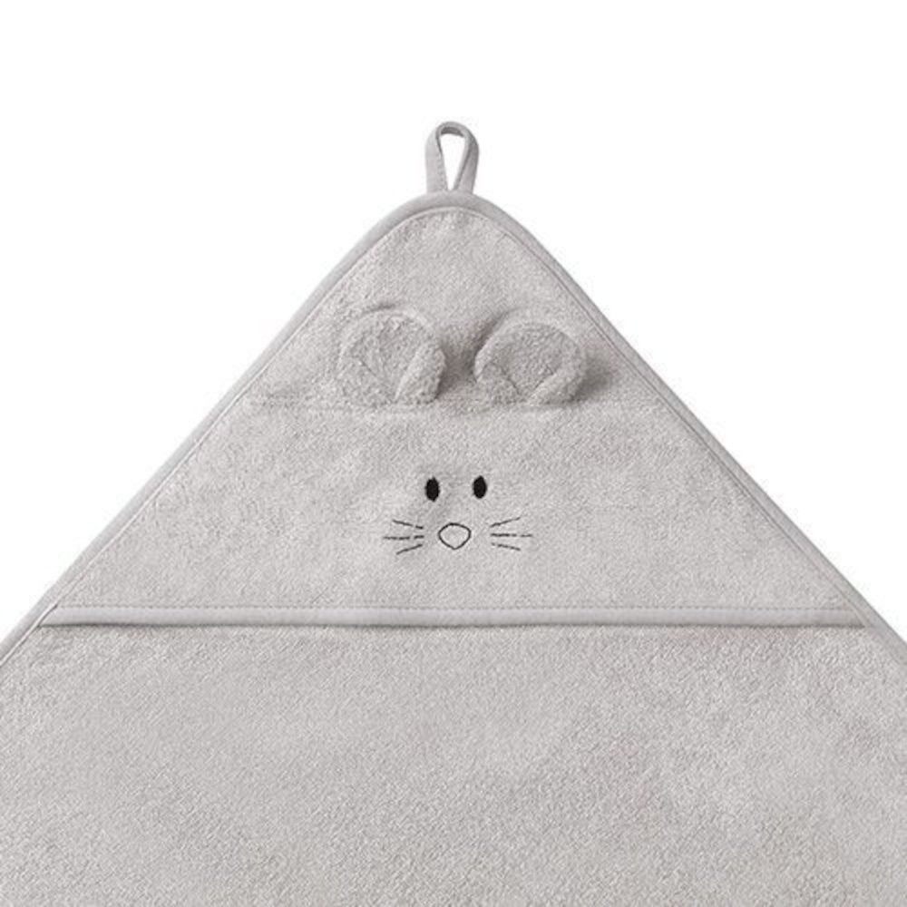 Μπουρνούζι με Κουκούλα Μπαμπού 100x100cm Babyono Grey 1553/ - Image 3