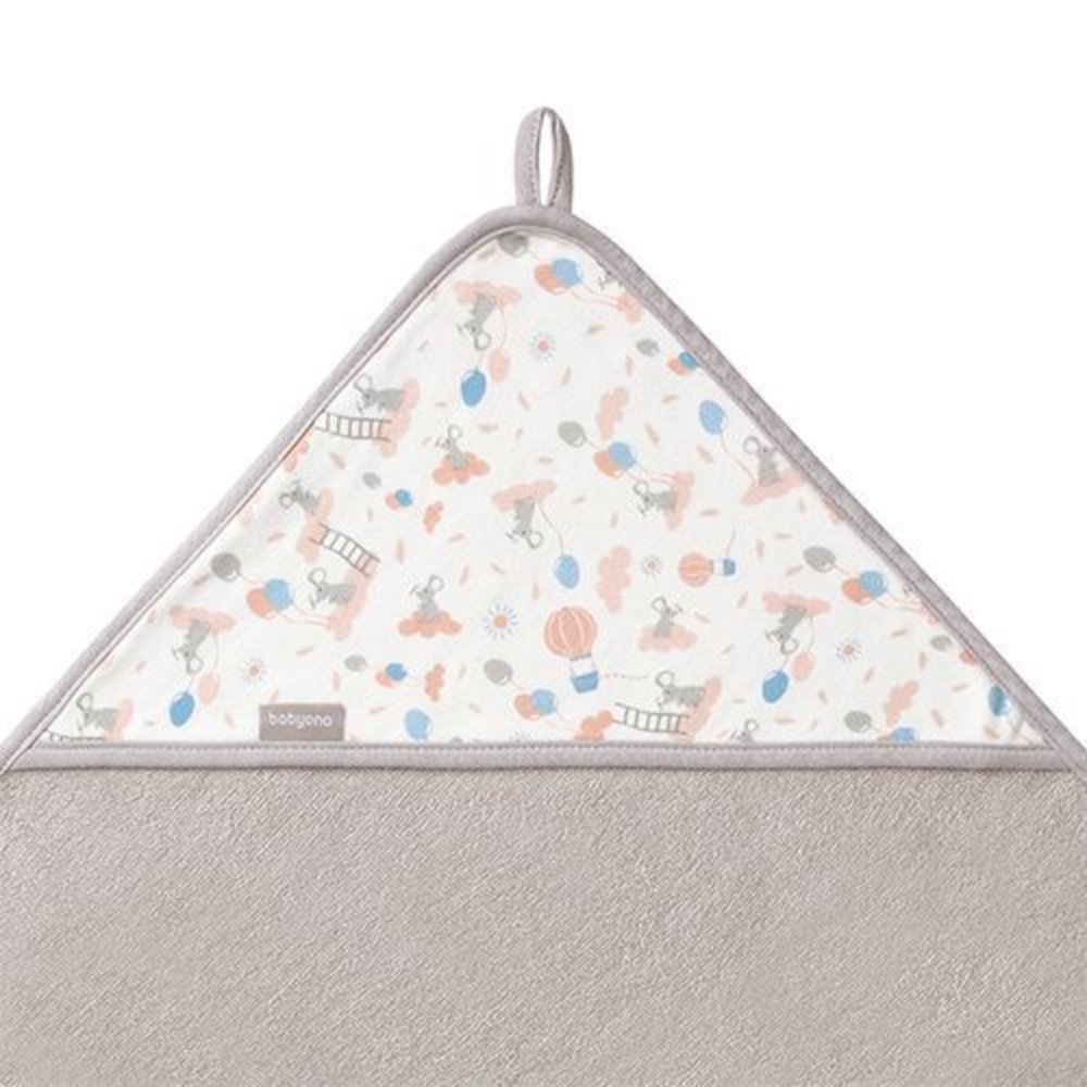 Πετσέτα με Κουκούλα Terry 100x100cm Babyono Grey 1552/ - Image 2