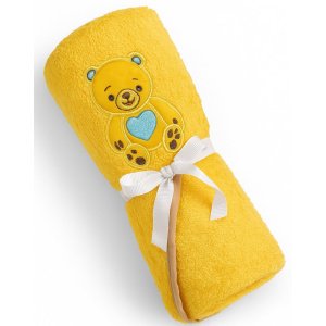 Μπουρνουζοπετσέτα με Κουκούλα 75x75cm Beboulino Orange Happy Bear Fr