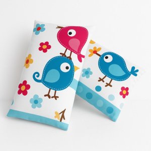 Μαξιλαροθήκες Σετ 2τμχ 20x30cm Beboulino Blue Lovely Birds