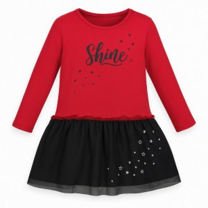 Φορεματάκι Μακρυμάνικο Shine Venere Red Black