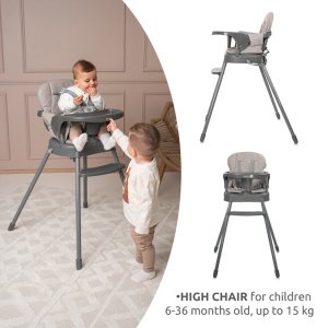 Καρεκλάκι Φαγητού 3σε1 Siesta Lorelli Grey Leather