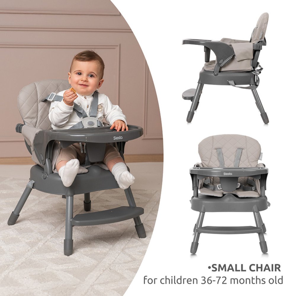 Καρεκλάκι Φαγητού 3σε1 Siesta Lorelli Grey Leather - Image 2