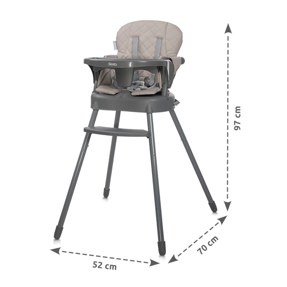 Καρεκλάκι Φαγητού 3σε1 Siesta Lorelli Grey Leather - Image 5