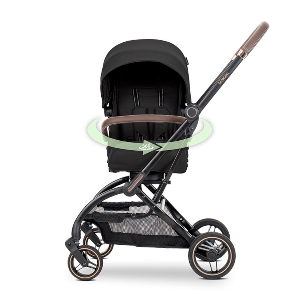 Παιδικό Καρότσι Περιστρεφόμενο 360° έως 22kg Makaya Lorelli Black - Image 2