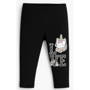 Κολάν Κάπρι με Απλικέ Σχέδιο Love Black Unicorns Timi Kids
