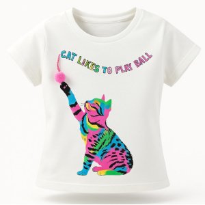 Μπλούζα Κοντομάνικη Ecru Cat Like To Play Ball Star File