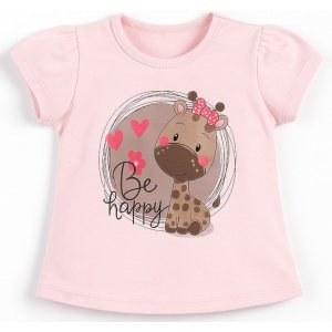 Μπλούζα Κοντομάνικη Be Happy in Pink New Happy Life